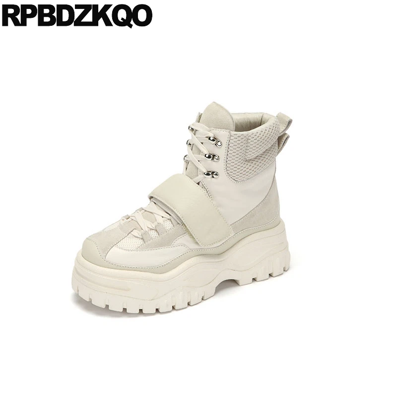 Женские ботильоны с круглым носком натуральная кожа криперы на высоком каблуке