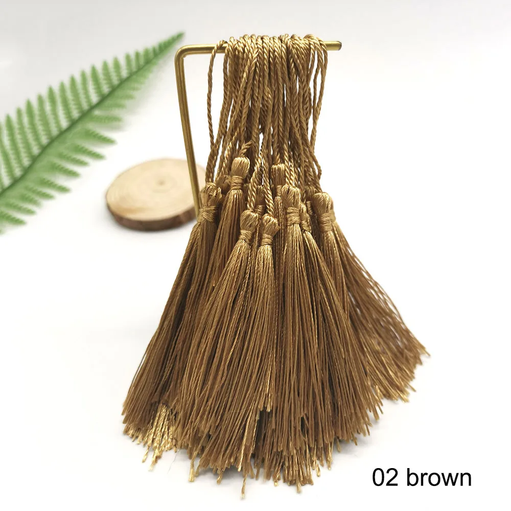 02 brown 32 шт., 32 цвета, 7 см, Висячие веревочки, шелковые кисточки, бахрома, шитье, Банг, кисточка для украшения ключей, кисточки для самостоятельного изготовления, Украшения, Аксессуары для штор - Цвет: 02 brown