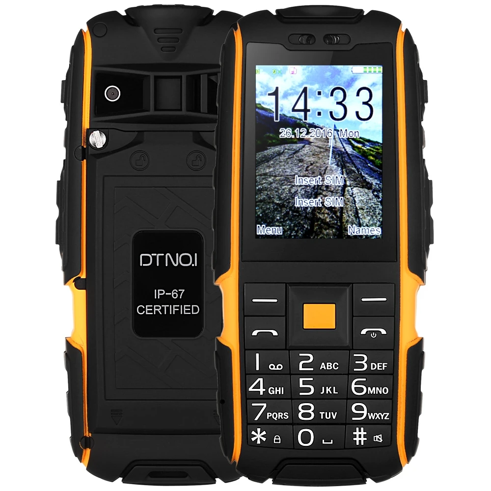 Dtno. Я A9 Quad Band телефон 2.4 дюймов IP67 Водонепроницаемый пыле противоударный fm | Отзывы и видеообзор