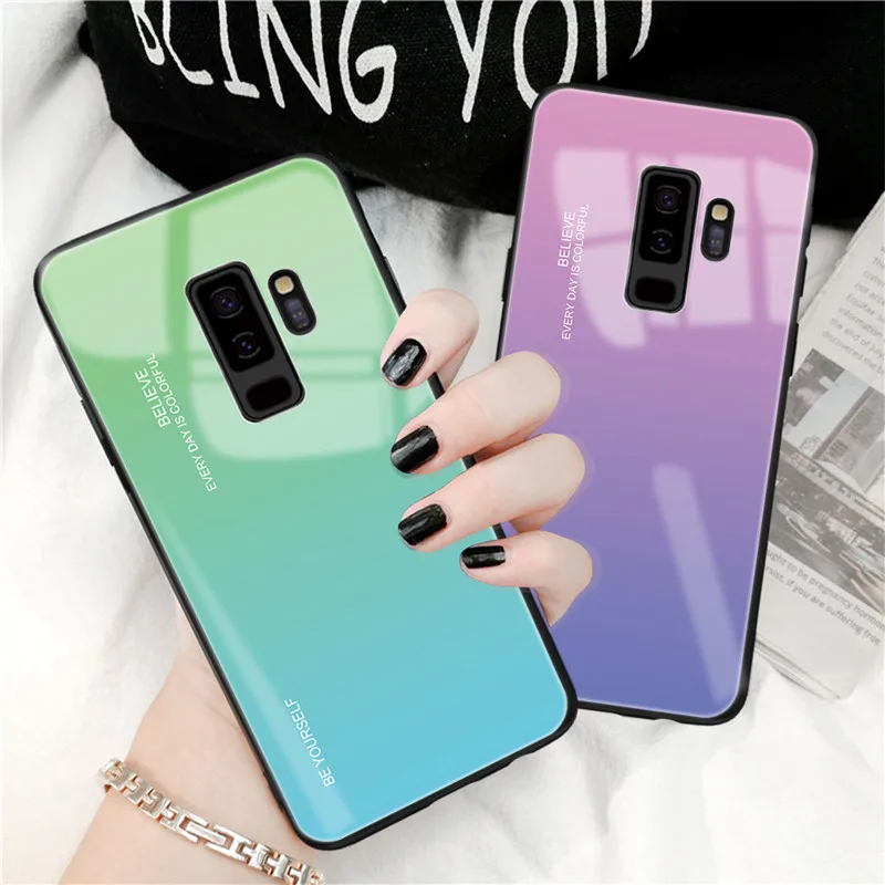 ALBK закаленное Стекло чехол для Samsung Galaxy S8 S9 S10 плюс A7 J6 A8 2018 Note 8 9 M30 M20 Аврора S10e A50 A30