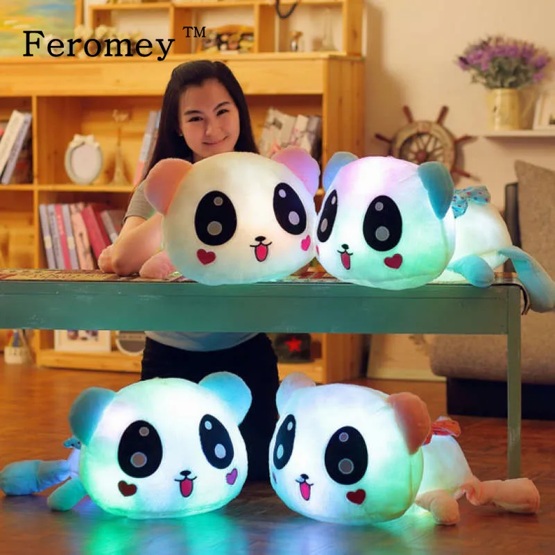 Kawaii красочные светильник на панды плюшевые игрушки куклы большой световой