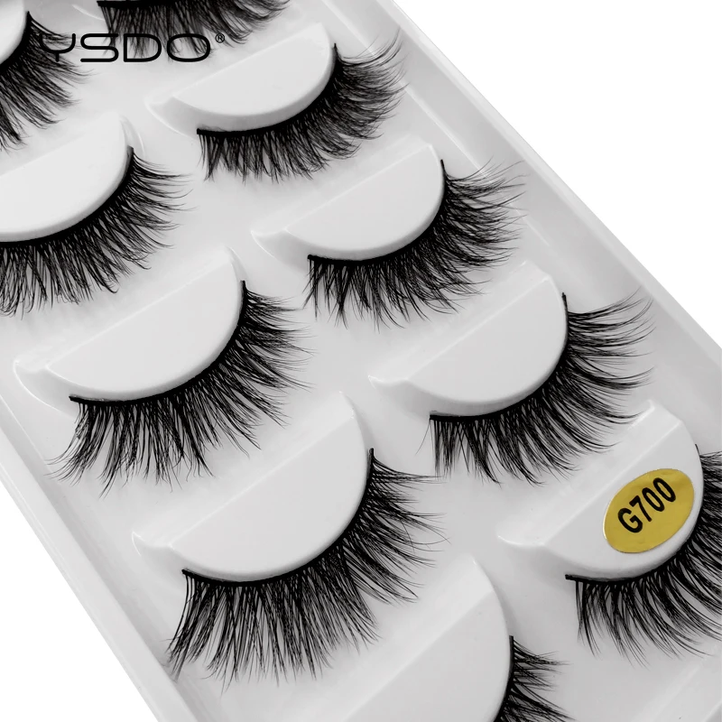 

YSDO 5 pairs eyelashes hand made 3d mink lashes natural long mink eyelashes full strip lashes makeup false eyelashes extension