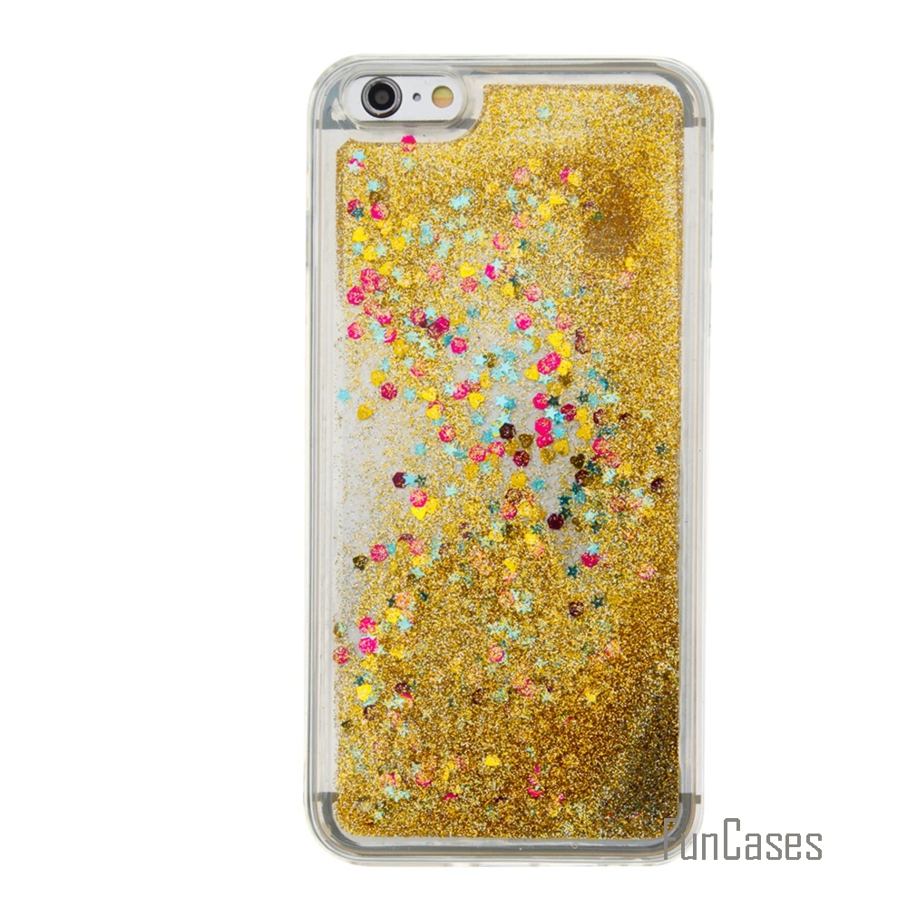 Coque Bling Love Heart Stars Мягкий ТПУ чехол для телефона iPhone 6 Plus Funda Quicksand сотовый Чехол 6S AJAX |