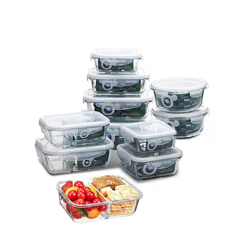 Стеклянный контейнер для хранения пищевых продуктов Bento коробка микроволновый