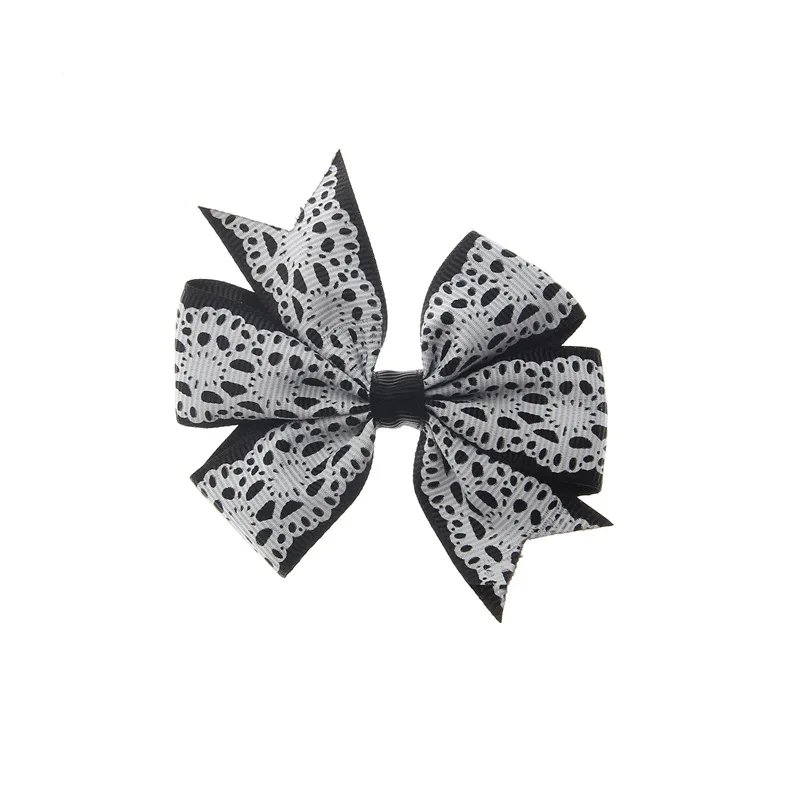 

Nishine 3.4" 120pcs/lot Threaded Ribbon Bows for DIY Hair Accessories Lace Pattern Grosgrain Ribbon Flower Hair Bows with Clips