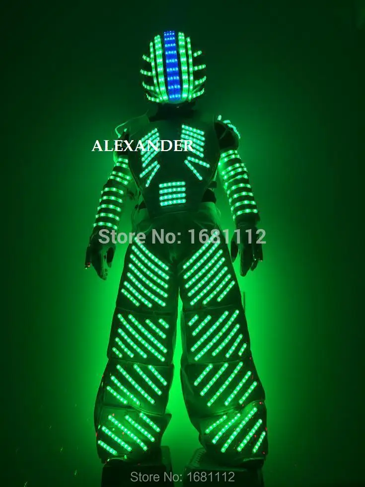 LED Costume /LED Clothing/Light suits/ LED Robot suits/ / custom white, golden robot