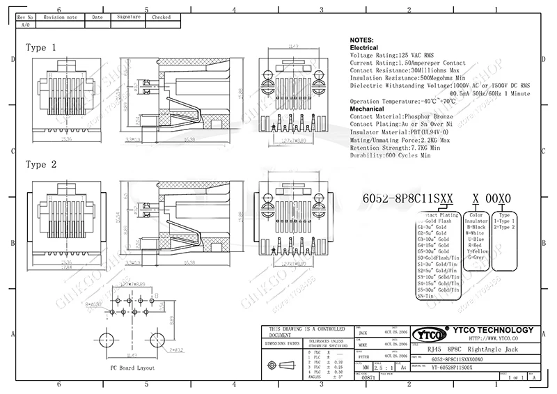 20 шт./лот Новый пластик RJ45 52-8P8C 180 градусов вертикальный тип печатная плата LAN