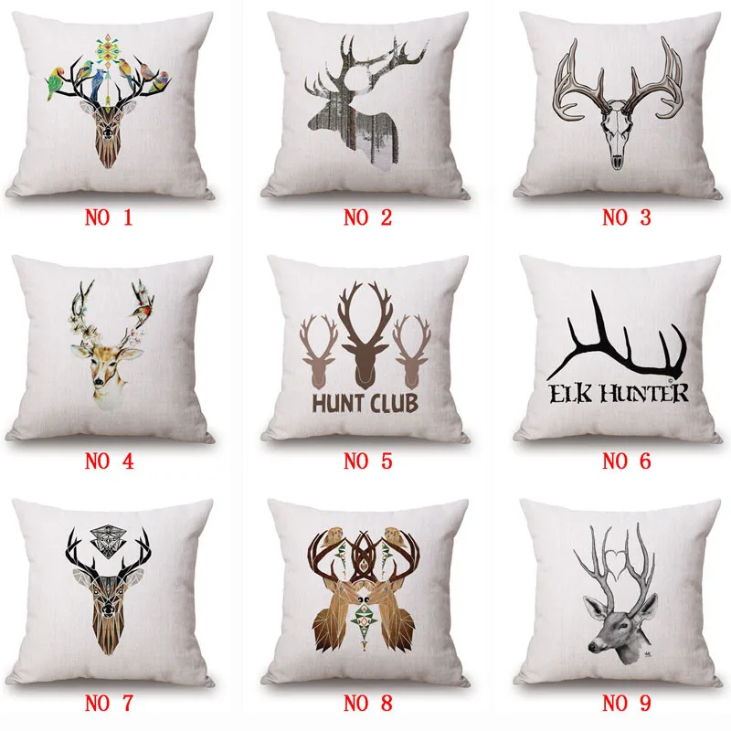 Современный простой чехол-наволочка для подушки с рисунком диких животных лося