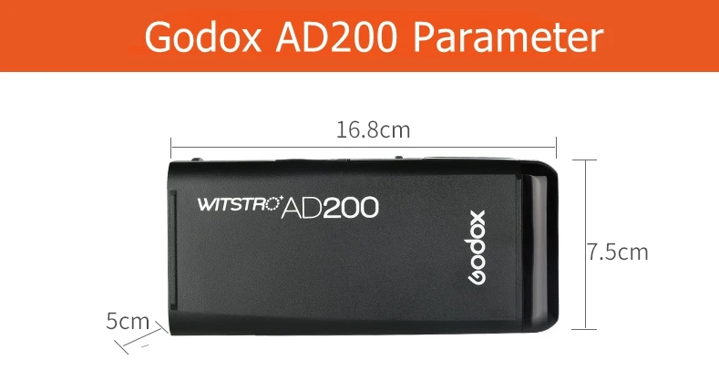 Godox AD200 эксклюзивная карманная вспышка светильник стробоскопический источник света для фотосъемки Speedlite 200W с ttl с литиевой батареей для sony цифровой зеркальной камеры Canon Nikon Вспышка для фотоаппарата