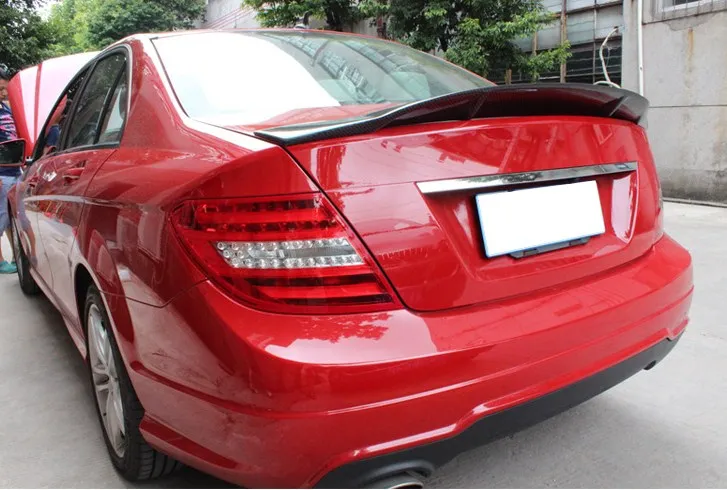 

For Benz c class W204 Spoiler R STYLE 4-Doors Sedan C63 C180 C200 C260 carbon fibre Tail Wing lip spoiler for W204 2007-2014