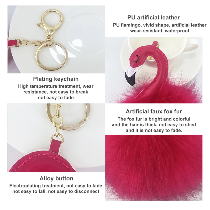 Брелок в виде фламинго Pokemon Hair Ball Аксессуары для мобильных телефонов пушистый