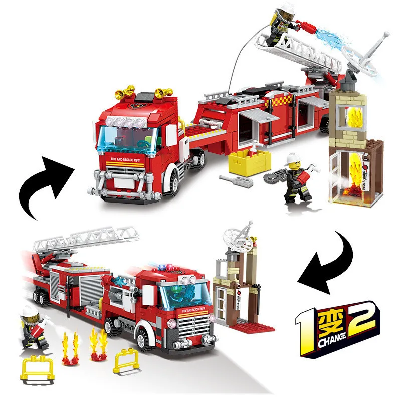 400 + шт пожарные машины спасательные строительные блоки Совместимые с LEGO City