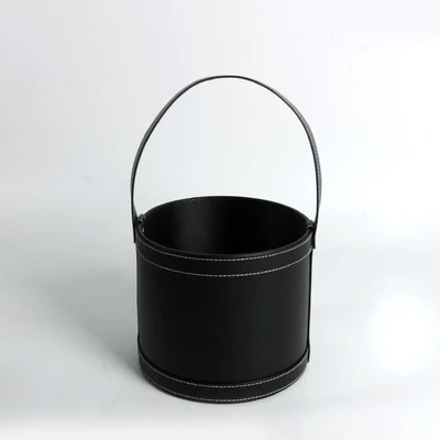 black Новое поступление роскошная круглая Цветочная коробка товары для флористов кожаная Цветочная Подарочная коробка с ручкой - Цвет: black