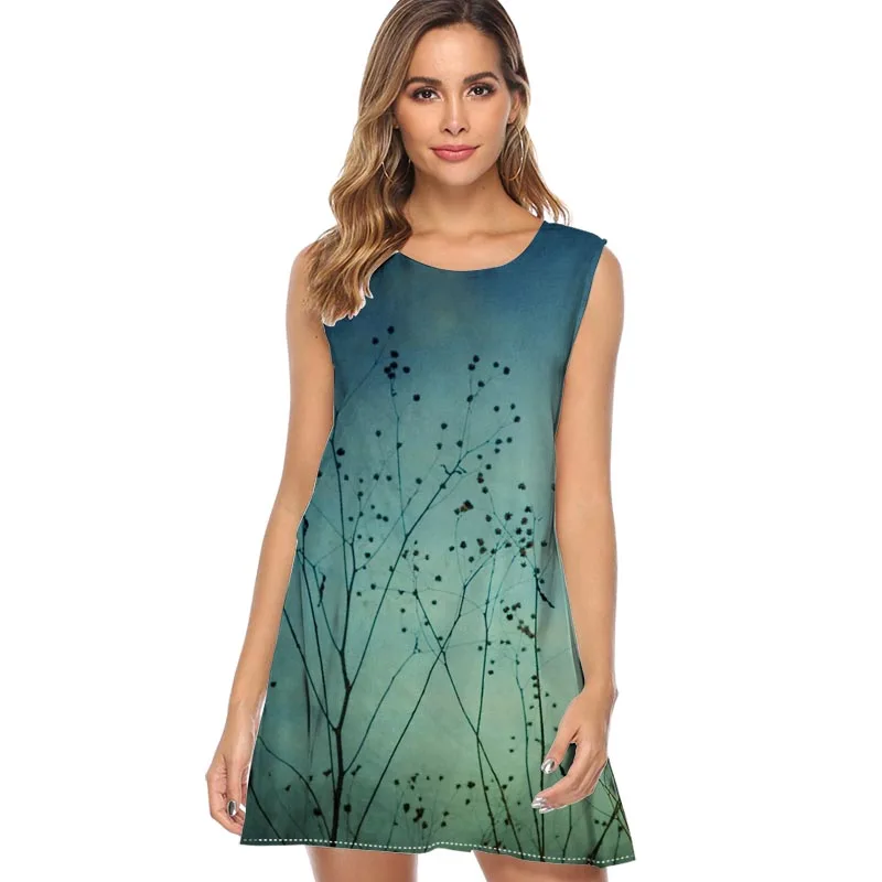 

Women Mini Fable Floral Dress Summer Clothes for Women 2019 Fashion Sleeveless Casual Chiffon Dress Sexy girl Dress Vestidos