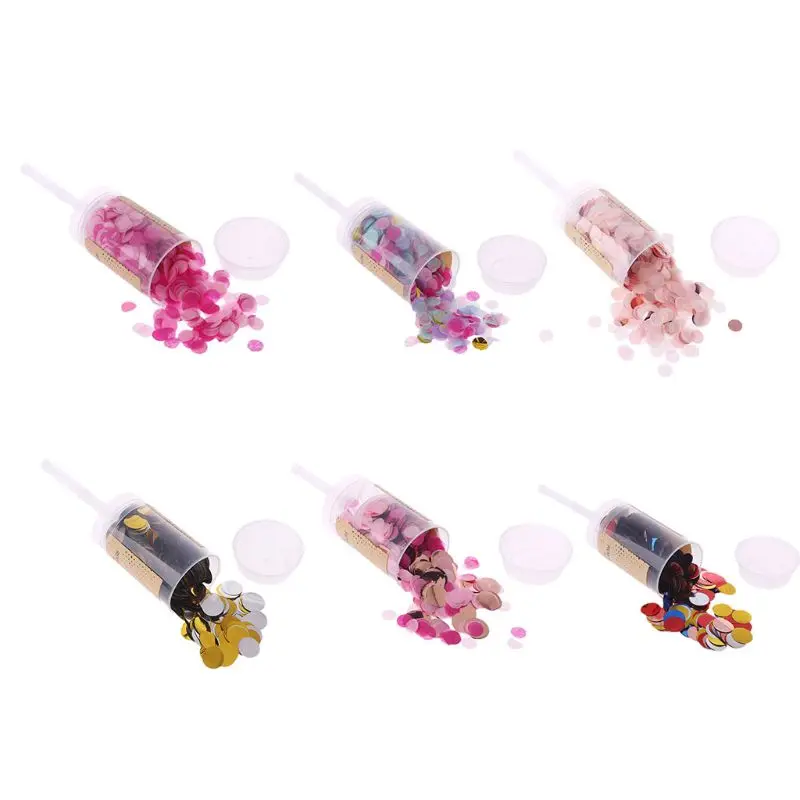 Круглая конфетти-блестки Push Pop Контейнер Свадьба День рождения Годовщина партия