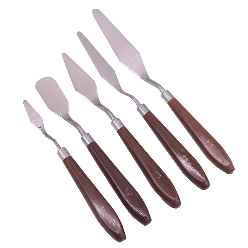 5 штук в упаковке профессиональная Нержавеющая сталь набор шпателей Палетка для