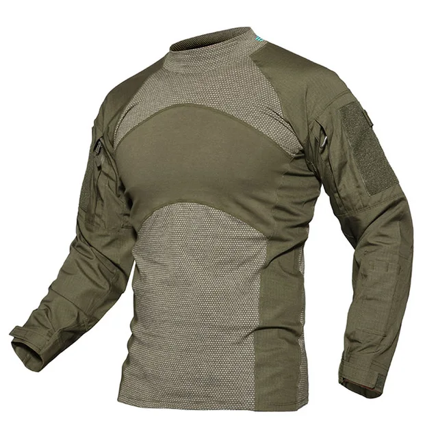 WOLFONROAD новые мужские походные Футболки с длинным рукавом 5XL военные тактические рубашки уличная спортивная одежда армейская темно-синяя футболка Топы - Цвет: Green