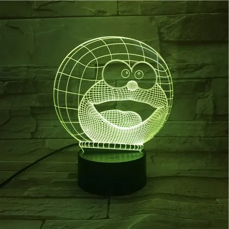 Настольная лампа прикроватная Doraemon мультфильм Lampara 3D иллюзия дети подарок
