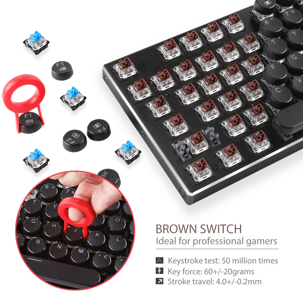 Механическая игровая клавиатура Redragon K556 RK пишущая машинка RGB светодиодная