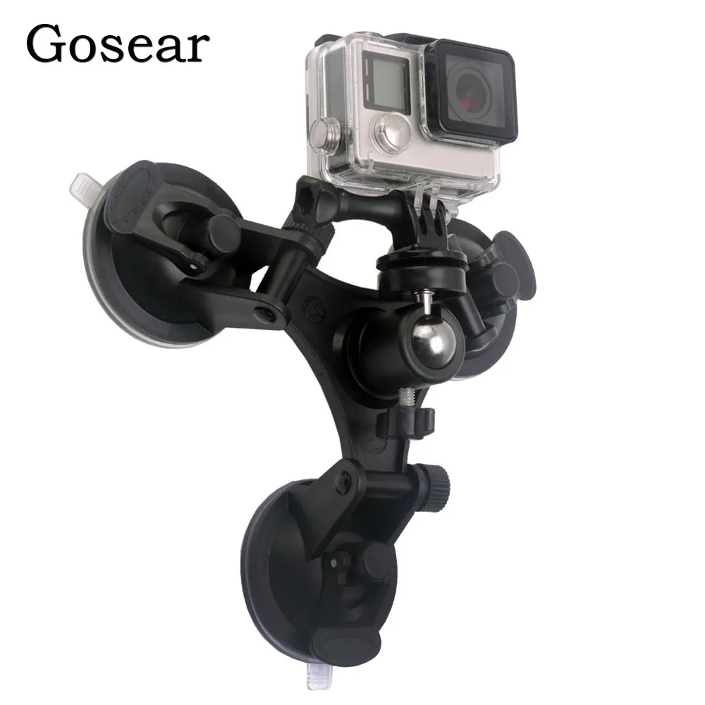 Треугольный держатель Gosear на присоске для автомобильного стекла GoPro Go Pro Hero 5 4 3 SJCAM