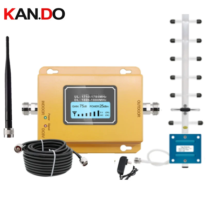 GSM LTE 1800 ЖК дисплей 70dB получить 2g 4g повторитель сигнала для сотового телефона DCS