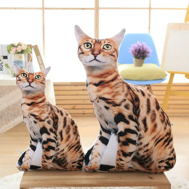 50/75 см оптовая продажа новый стиль кошка плюшевые игрушки 3D печать подушка