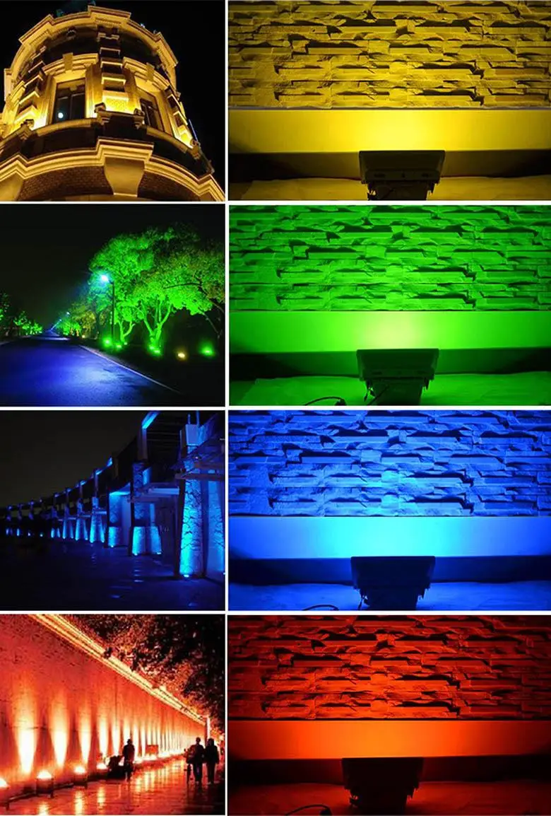Уличный светодиодный RGB прожектор с дистанционным управлением красный зеленый