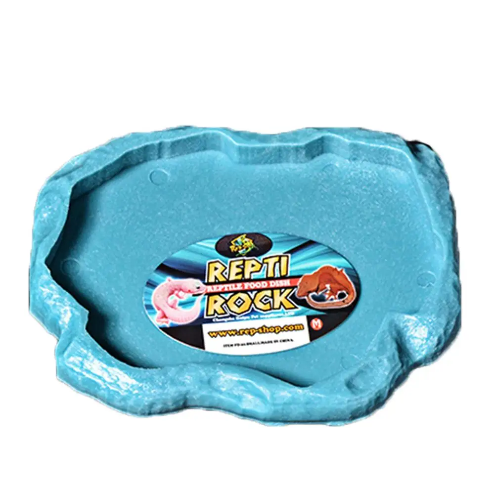 Blue Рептилия Кормление бассейна смолы воды Фидер черепаха миска для воды еды Фидер Декор террариума для домашних животных рептилий амфибий - Цвет: Blue