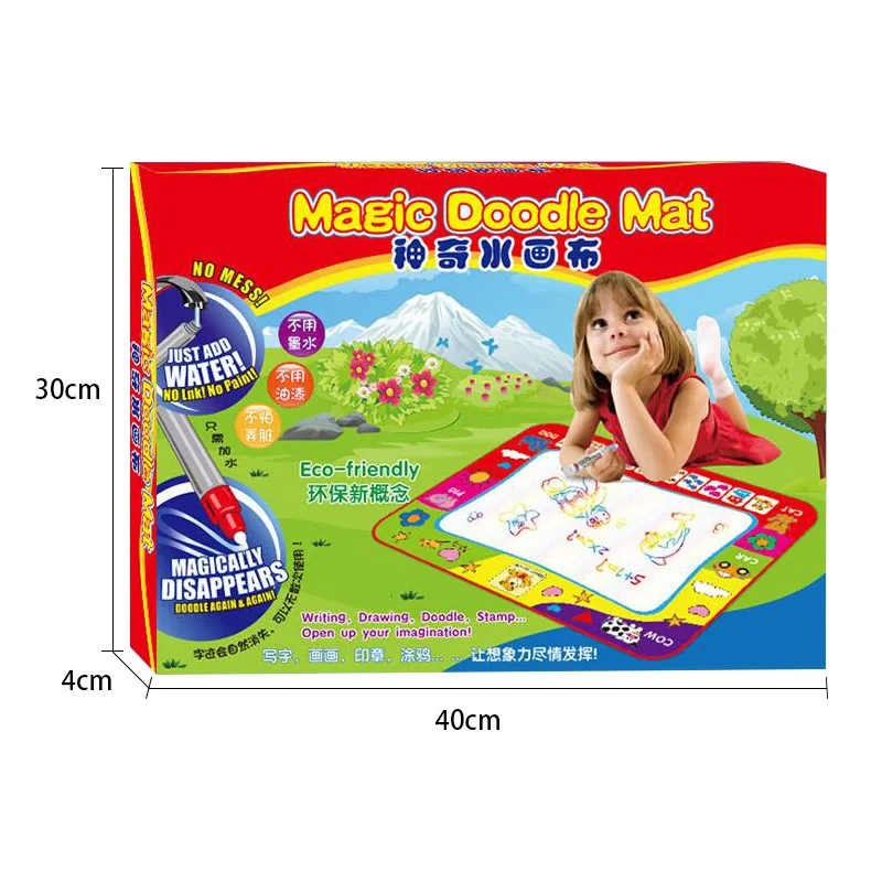 Игровой коврик для рисования 80x60 см детские игрушки водой с волшебной ручкой