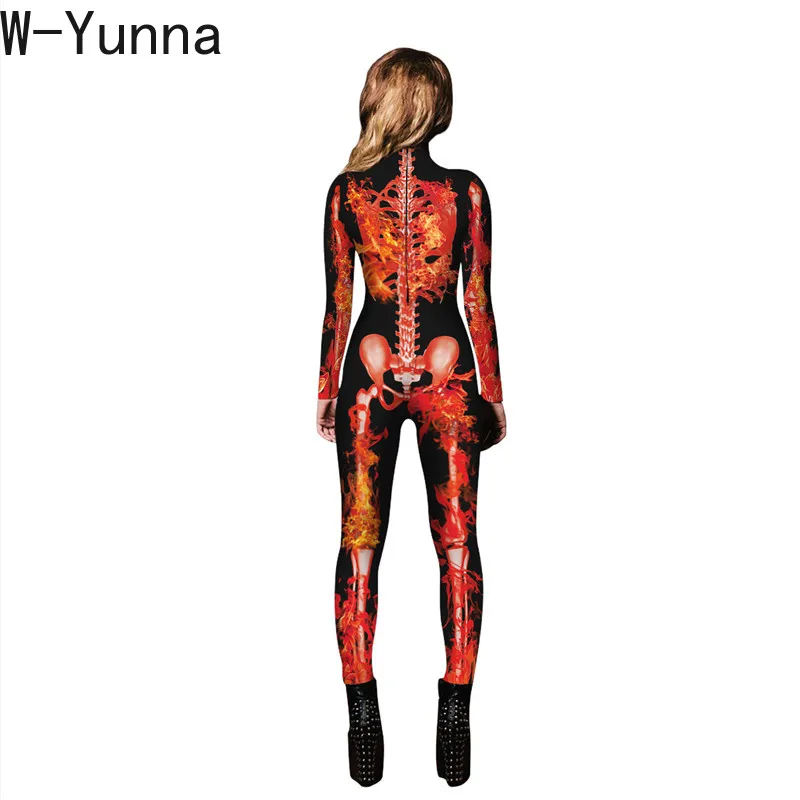 Новинка 2019 костюм со скелетом W Yunna страшная одежда для Хэллоуина женщин гладкие