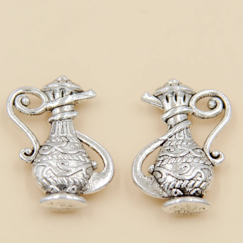 Оптовая продажа 50 шт. тибетский серебряный кувшин подвески 17x12 мм|Шармы| |