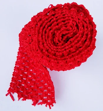 Red1meter 2,7" вязанные крючком ленты-пачки, эластичная повязка на голову с эластичным поясом, повязка на голову, повязки для юбки-пачки, 1 метр в партии - Цвет: Red1meter
