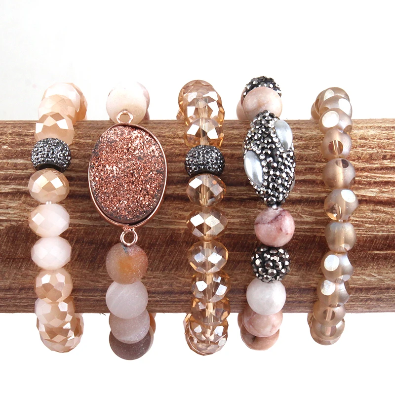 MOODPC модные ювелирные изделия красивый оранжевый браслет набор из натурального