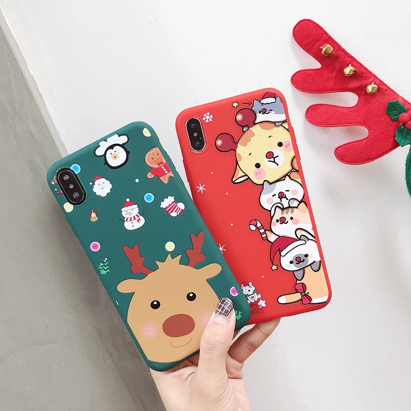 Для iPhone 7 plus Милые Рождество мультфильм ремешок для рук чехол XR XS Max X 8 плюс 6 6s