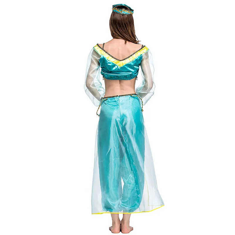 

Women Sexy Fairy Tales Aladdin's lamp Princess Cosplay Halloween Arab Belly dance performance Costume Carnival Nightclub dress