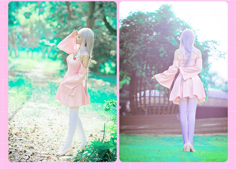 

Re:Life in a different world from zero Emilia Cosplay Costume Suits Dresses Women Sweet Pink Daily Costume Dress