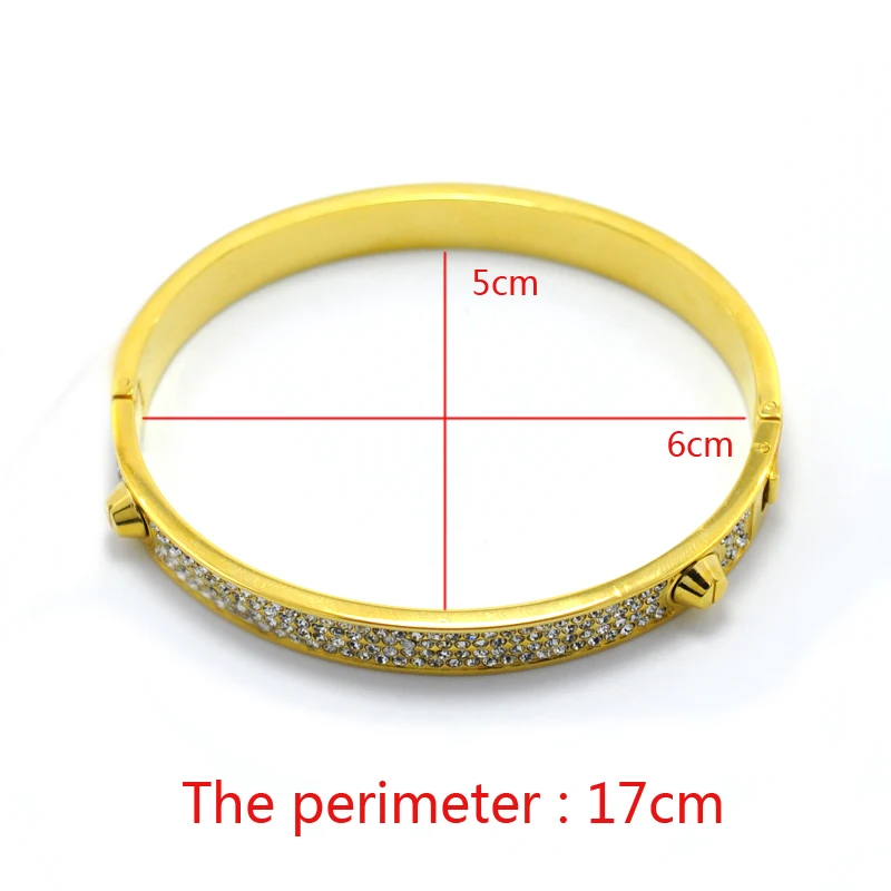 FYSARA Элитный бренд полный браслет с кристаллами Титан Сталь золотистыми