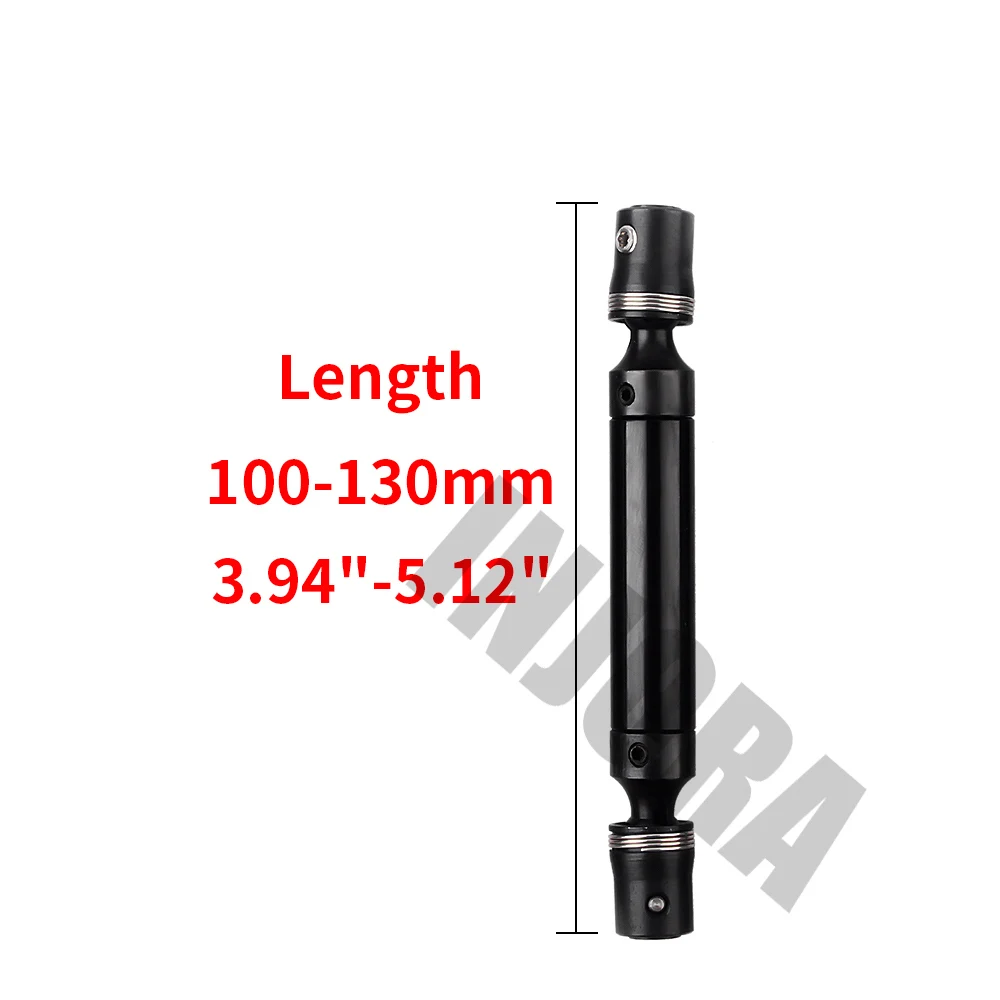 100-130mm Black INJORA 1 шт. черный красный металлический приводной вал для 1/10 RC Гусеничный автомобиль Traxxas TRX4 осевой SCX10 90046 D90 TF2 RC части автомобиля - Цвет: 100-130mm Black