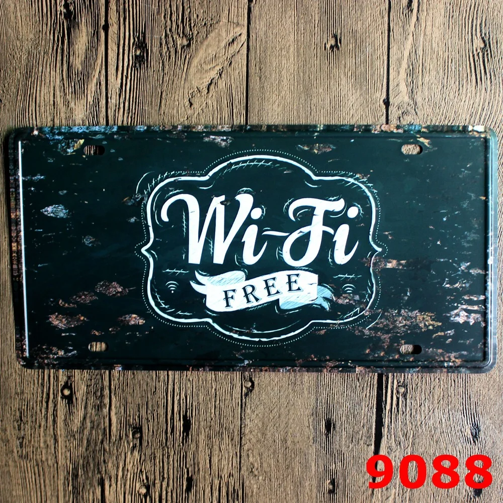 Бесплатный Wi Fi забавные номерные знаки Античный Декор для паба вечерние