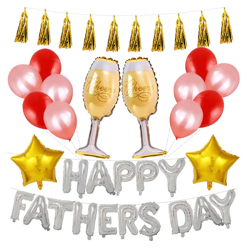 Украшение на День отца 16 дюймовый Латексный Шар из алюминиевой фольги 29 шт. в