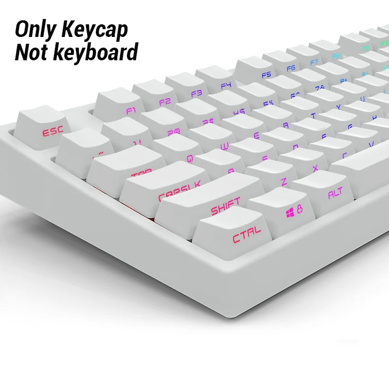 104 OEM White Черный белый PBT Double Shot 104 108 боковая светсветсветсветсветсветсветсветполуполуполуполуполуполуполуполуполупрозрачные брелки с подсветкой для MX Mechanical Keyboard - Цвет: 104 OEM White