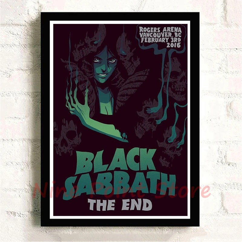 Черный Sabbath бумажный плакат с белым покрытием, украшение для домашнего интерьера, кислота, рок-музыка, плакат с рисунком, наклейки на стену, бескаркасные - Цвет: Золотой