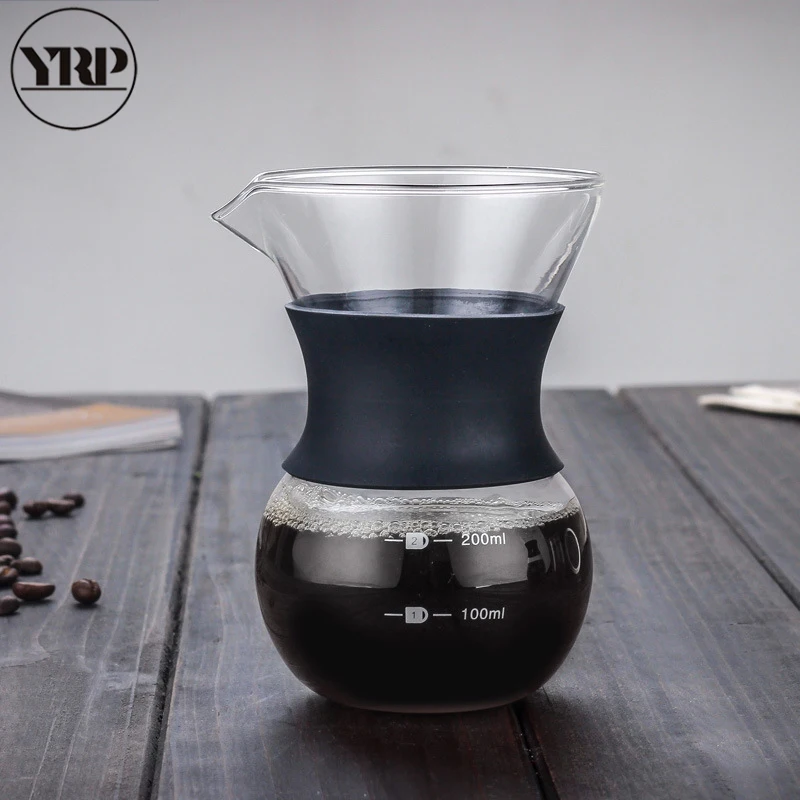 YRP V60glass кофейный чайник с фильтром из нержавеющей стали капельная пивоварня