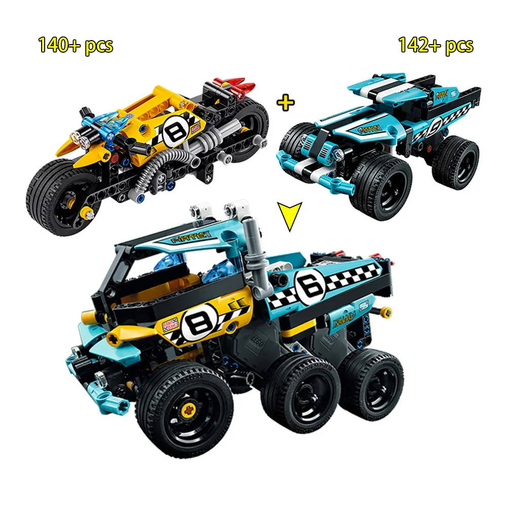 Обновленная Совместимость Legoed Technic Trucks Pull Back Racer Car Moto Набор строительных блоков F1