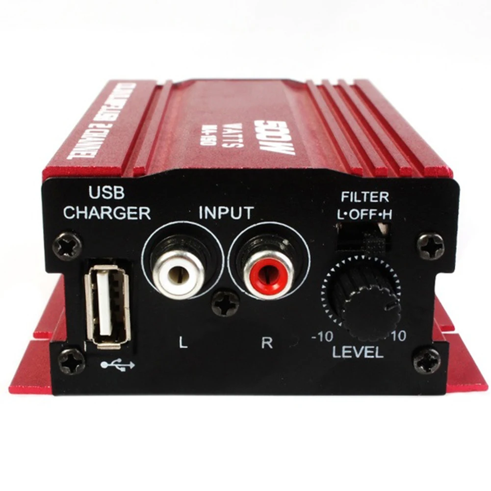Мини HiFi 12 V 2CH USB цифровой стерео аудио разъем Усилитель сабвуфер для Автомобиль