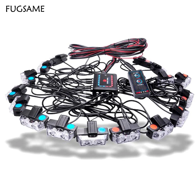 

FUGSAME 32W проводной проблесковая DRL автомобильные решетка Предупреждение светильник пожарный парковка дневные ходовые огни для машины для ук...