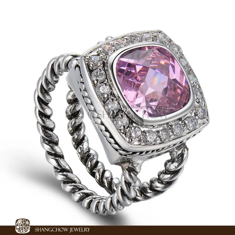 Новинка! Потрясающие модные ювелирные изделия розовый кварц кунцит серебро 925