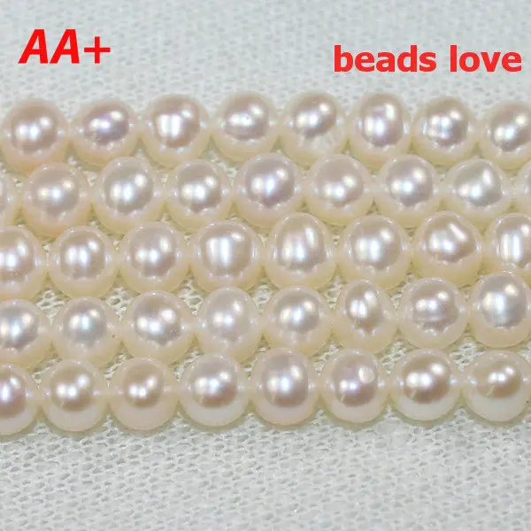 Круглый бисер из натурального пресноводного белого жемчуга 6 7 мм 8 9 10 опт (F00203)|round