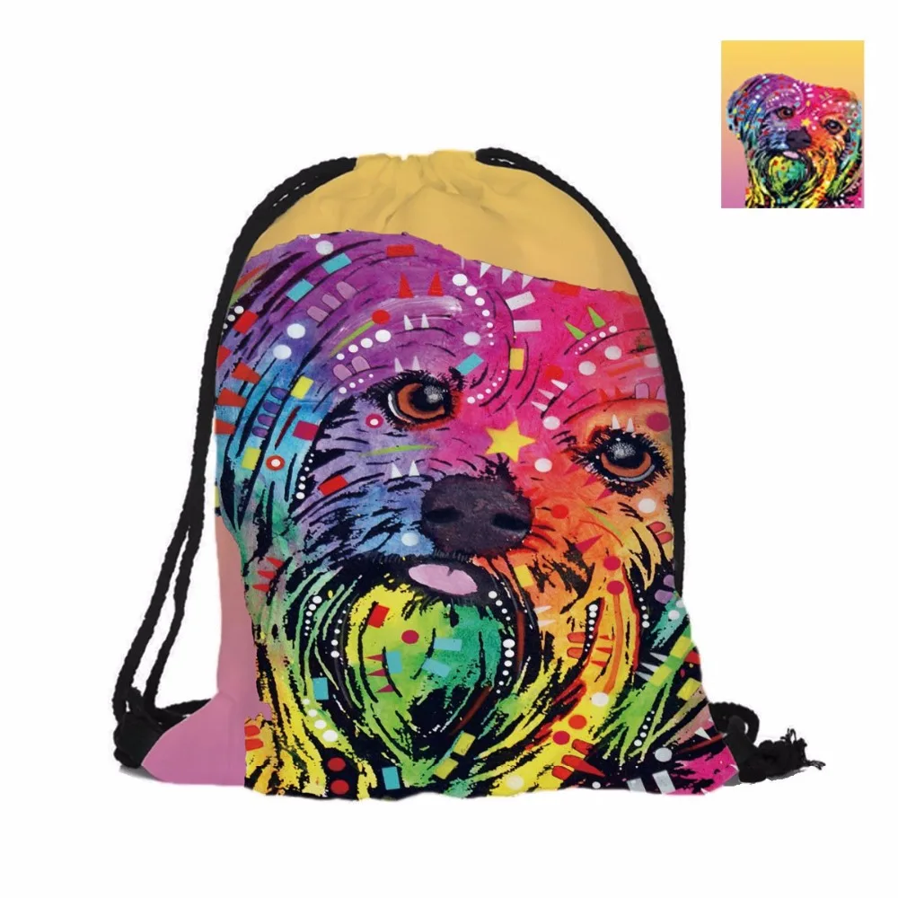 Милый Йоркширский модный рюкзак с 3D принтом для домашней собаки двойные школьные