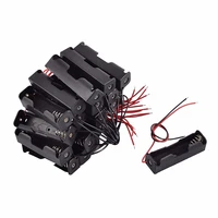 900pcslot masterfire high quality 1 x aa battery 3 7v clip holder storage box black plastic case cover with wire lead